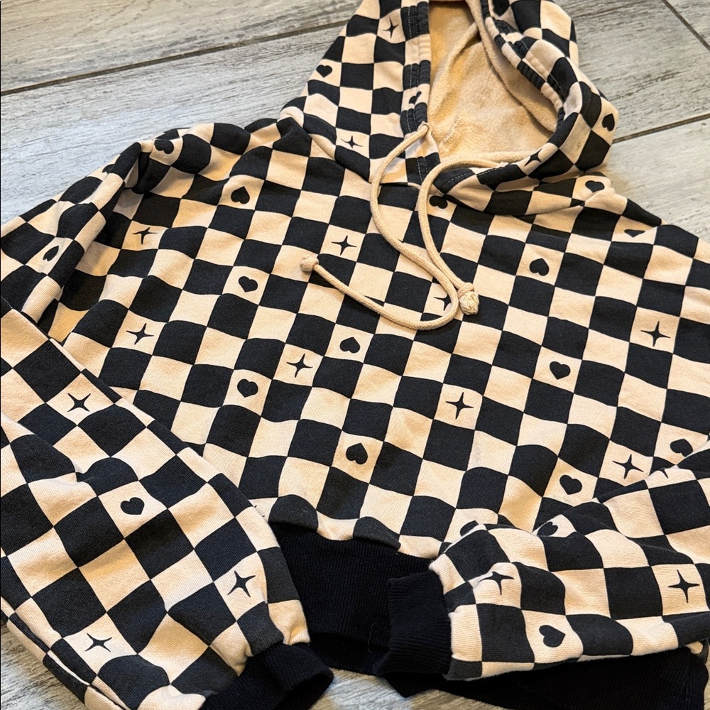 Boulika Young Checkered crop hoodie 12